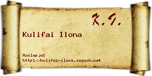 Kulifai Ilona névjegykártya