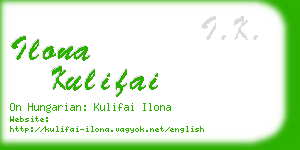 ilona kulifai business card